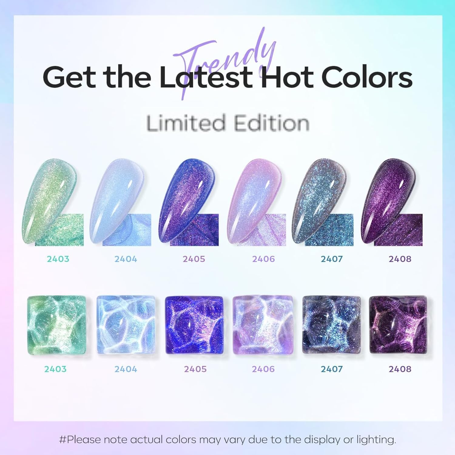 Detalle 2 de modelones Gel Nail Polish Set 6 Colors ๐