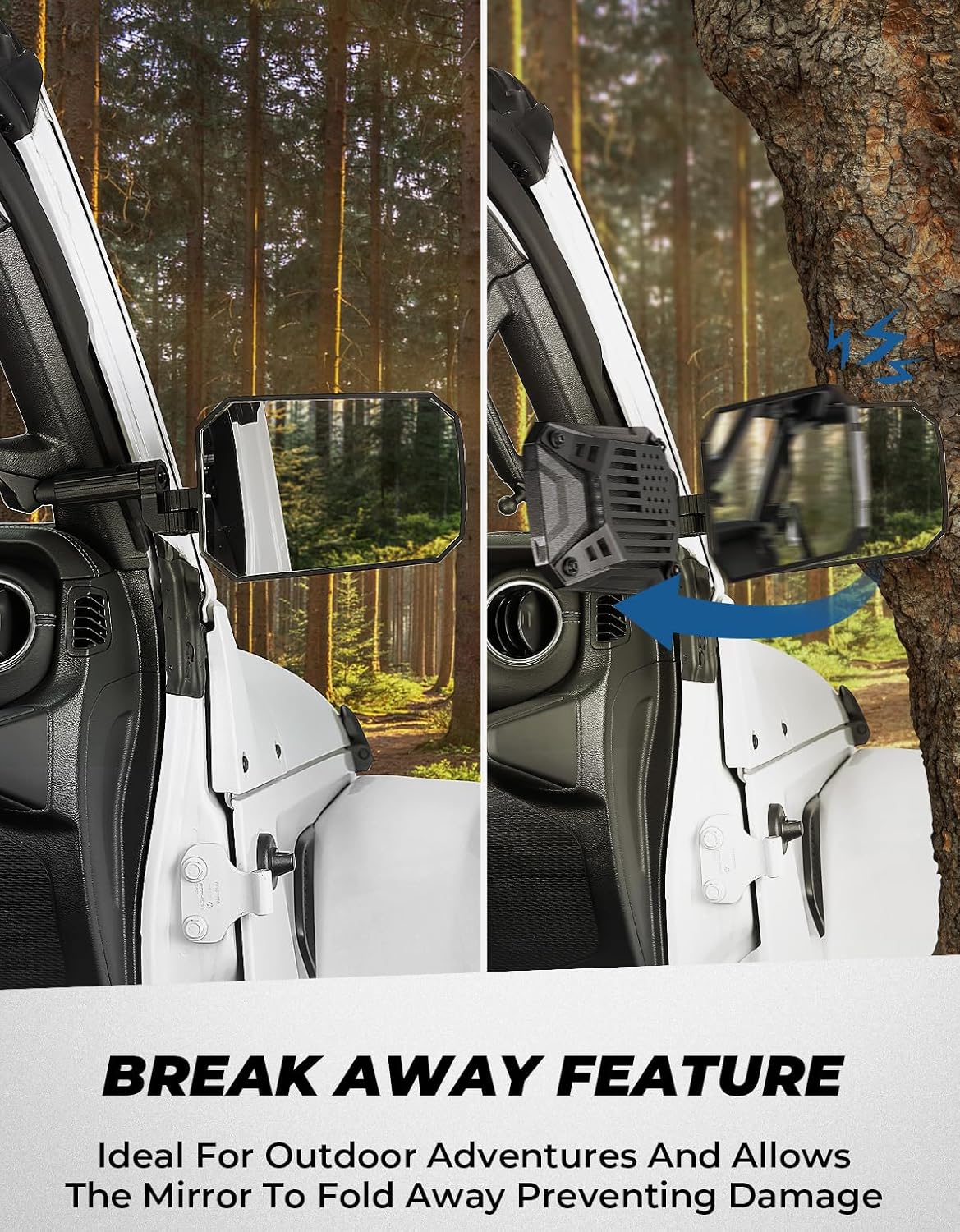 Detalle 2 de JOYTUTUS Mirrors Doors Off for 2018-2023 Wrangler