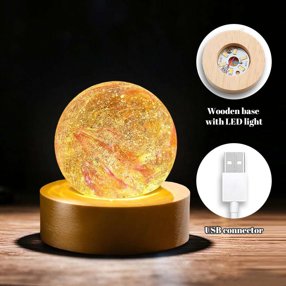 Thumbnail 2 de AMFUN Sfera di Cristallo: Lampada Notturna a Sfera con LED e Base