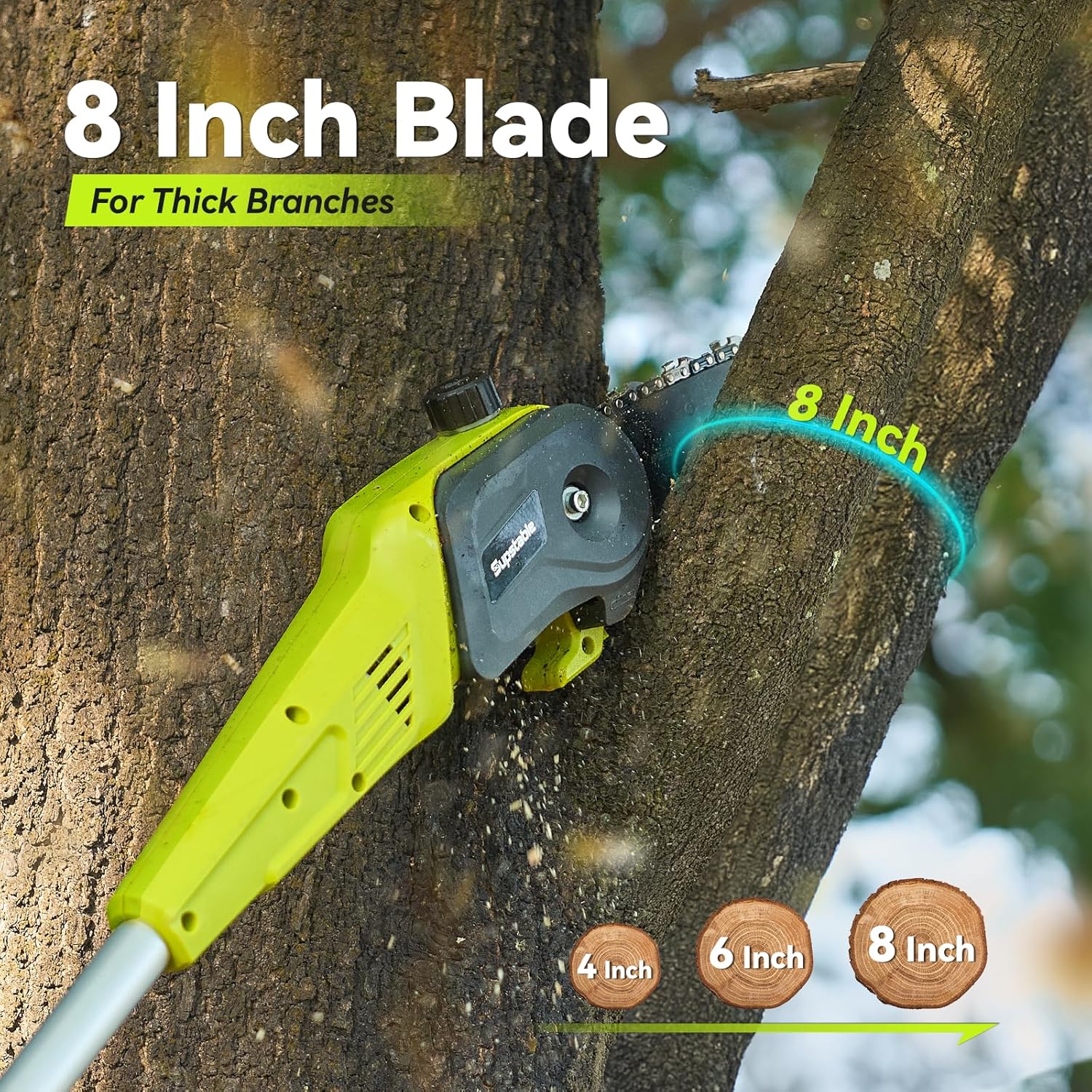 Thumbnail 2 de Supstable Motosega a batteria telescopica 8" con asta fino a 4,6 m e 2 batterie da 4000 mAh