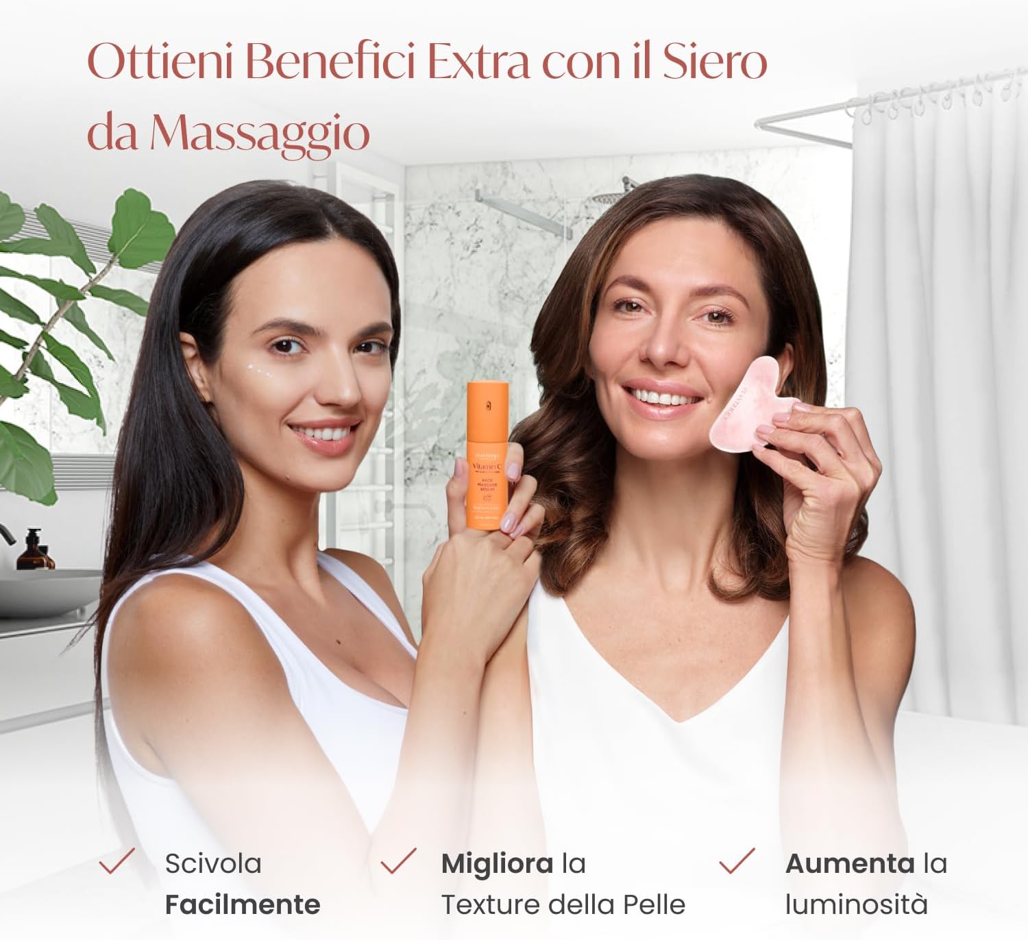Thumbnail 5 de PLANTIFIQUE Gua Sha viso in quarzo rosa, massaggiatore facciale