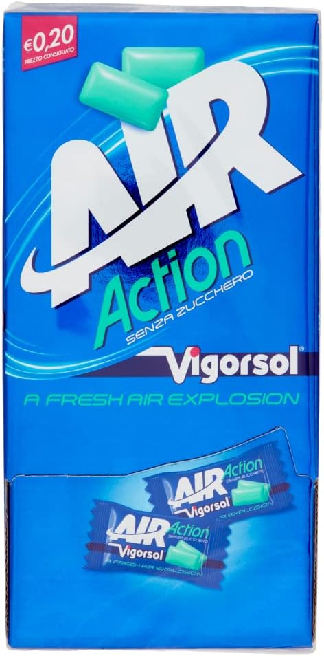 Detalle de Vigorsol Air Action Gomme da Masticare Senza Zucchero al Gusto Menta – confezione da 500 pezzi