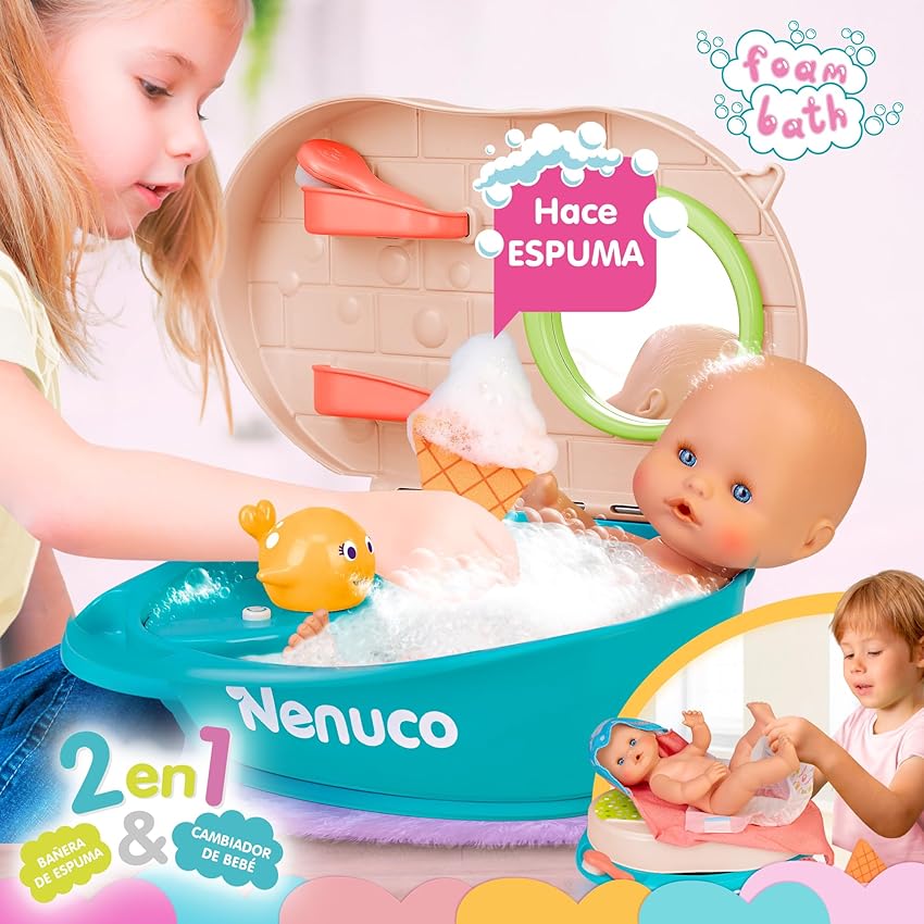 Thumbnail 3 de Nenuco NFNA0000 muñeco baño 35 cm, bañera 2 en 1