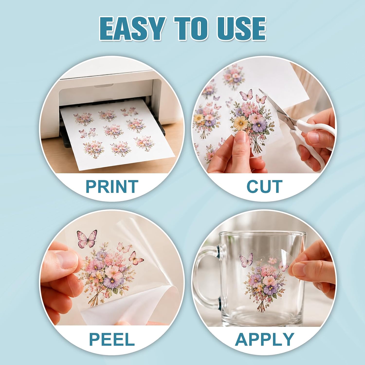 Detalle 2 de Stampcolour Clear Printable Sticker Paper, 30 Sheets