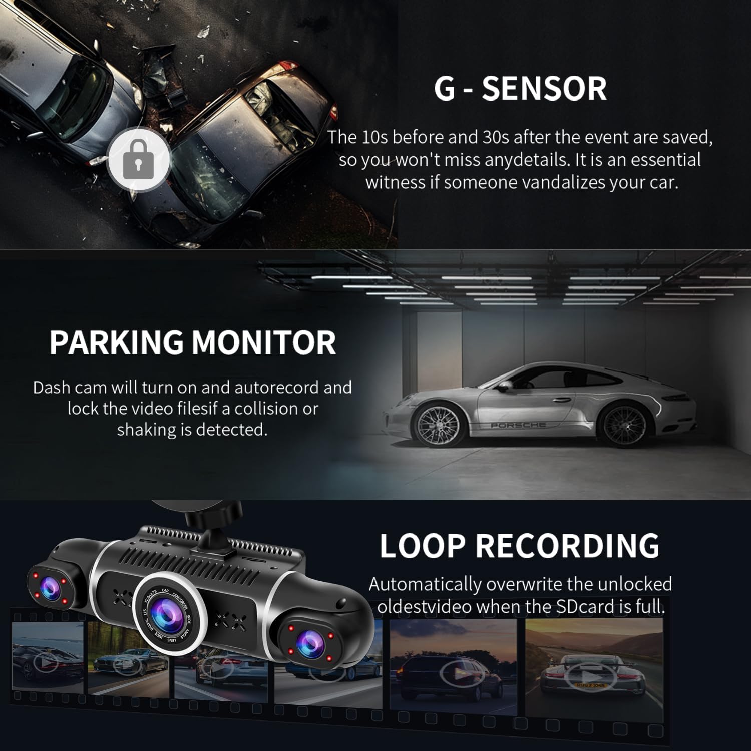 Detalle 2 de 360° Dash Cam 4-Channel 2K+1080P with 64GB