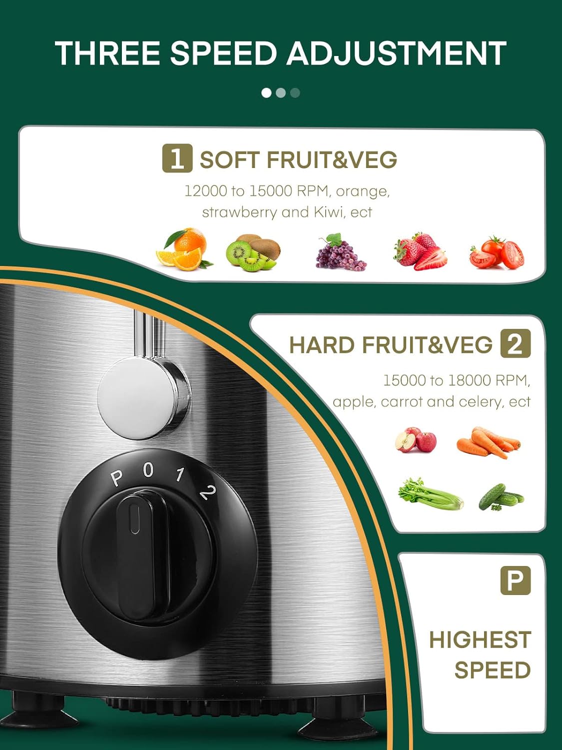 Detalle de HOUSNAT Centrifugal Juicer 800W 🥤