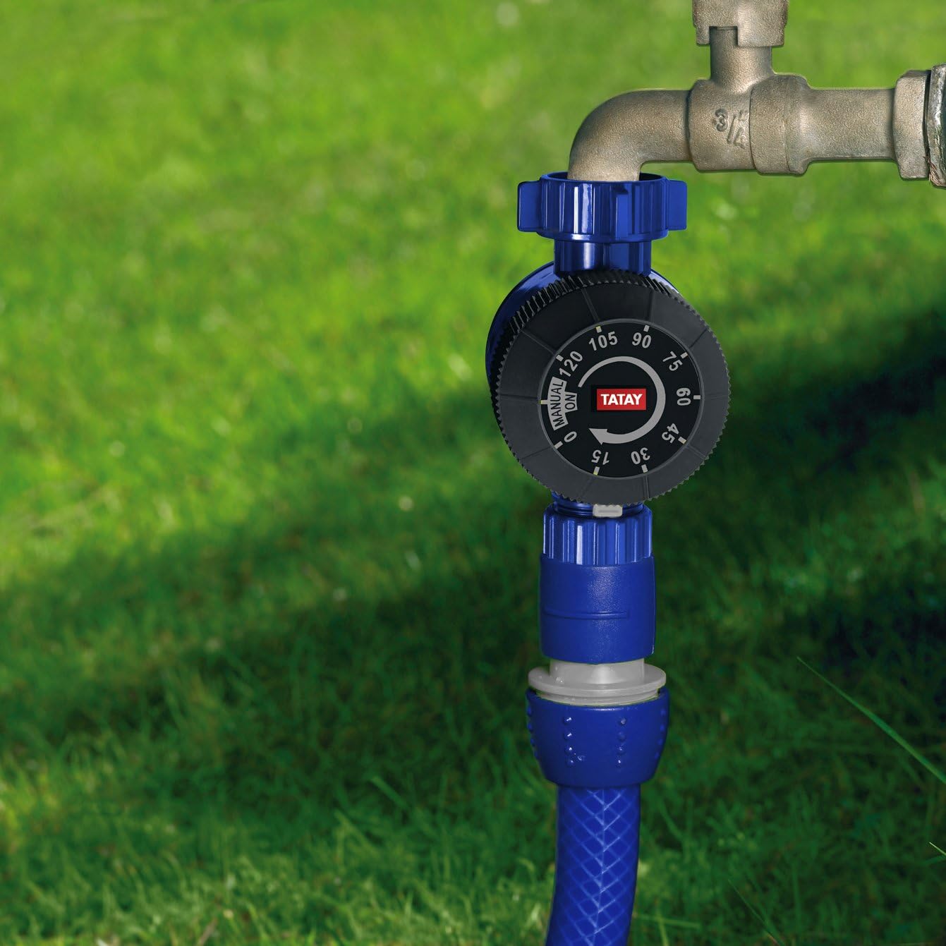 Detalle de TATAY Timer Irrigazione Manuale: timer a goccia fino a 2 ore, 1" e 3/4" — senza batterie