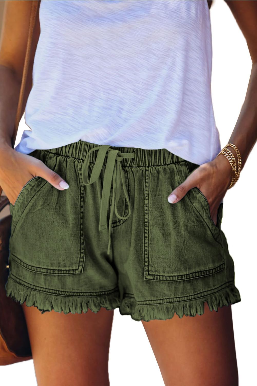 Thumbnail 6 de YOCUR Women's Lightweight Shorts: Casual Baggy Comfort with Drawstring Elastic Waist