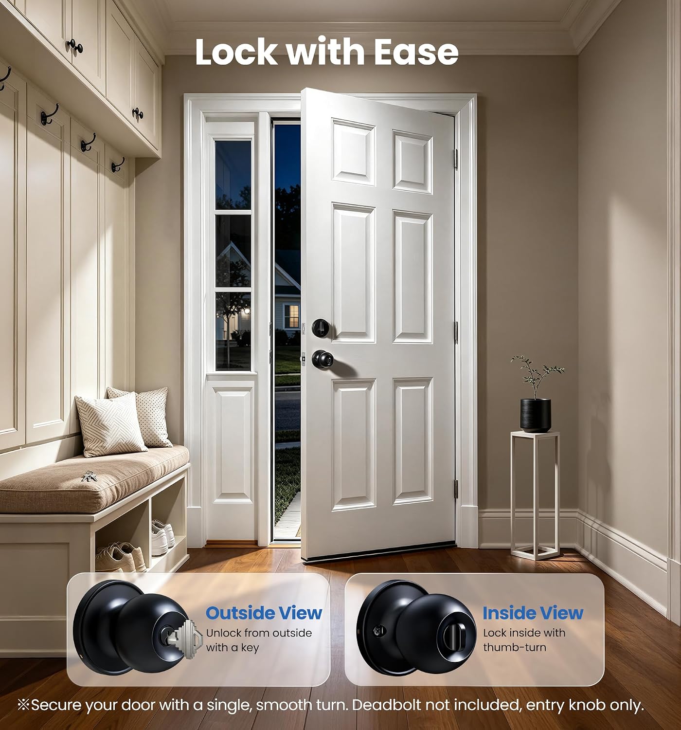Detalle de Veise Keyed Entry Door Knob Stainless Steel