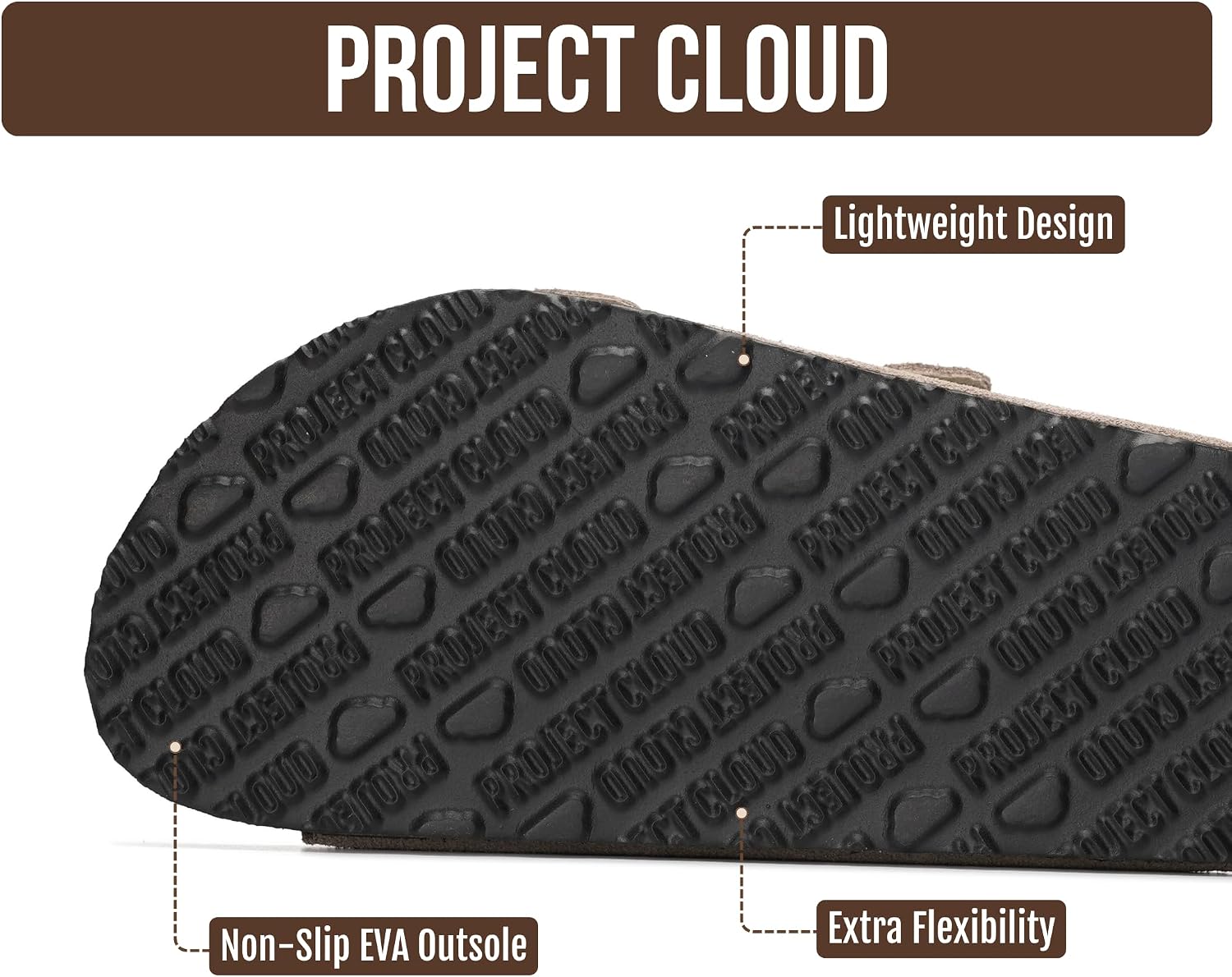 Detalle 2 de Project Cloud: Women's Leather Sandals with Memory Foam Insole