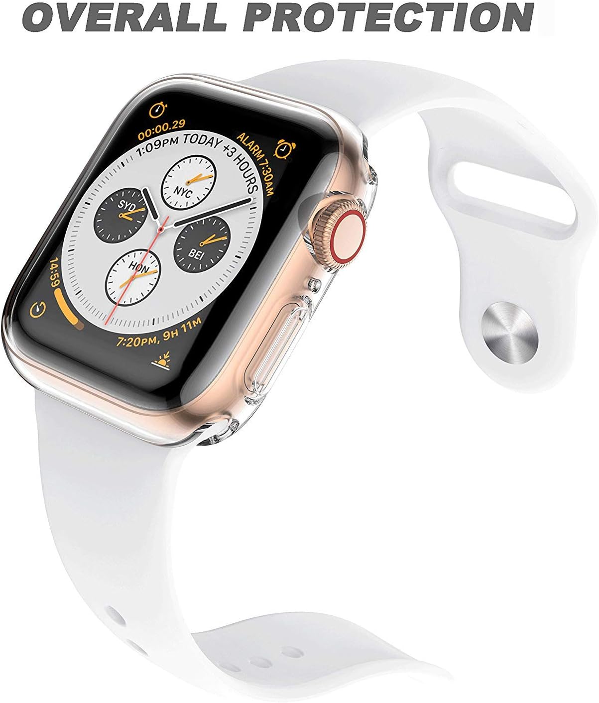 Detalle de Piuellia 2-Pack Transparent Case Screen Protector for Apple Watch 44mm (SE3/SE2/SE/6/5/4) – Ultra-Thin TPU Cover