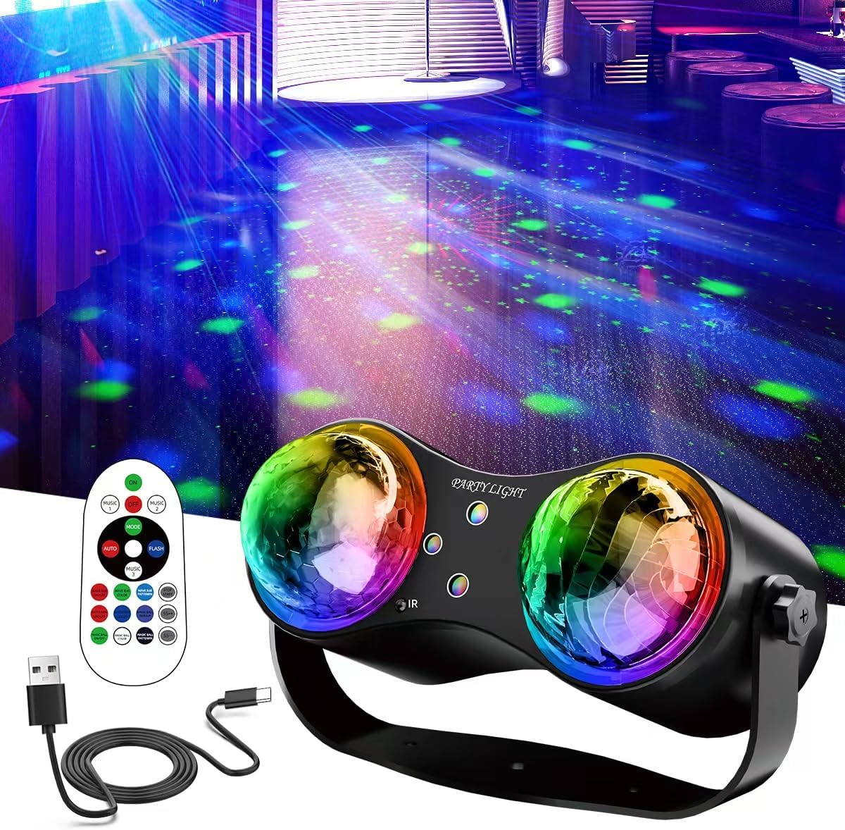 Detalle de Mslitely EMS-77 Party Light with 24 LED Modes, Strobe and Ocean Star Projection