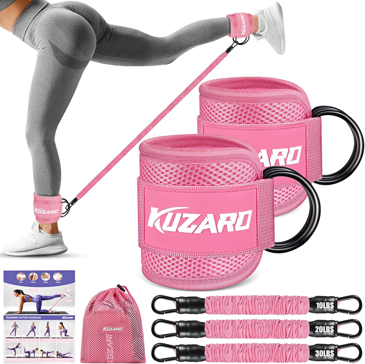 Detalle de KUZARO Ankle Resistance Bands with Cuffs ⚙