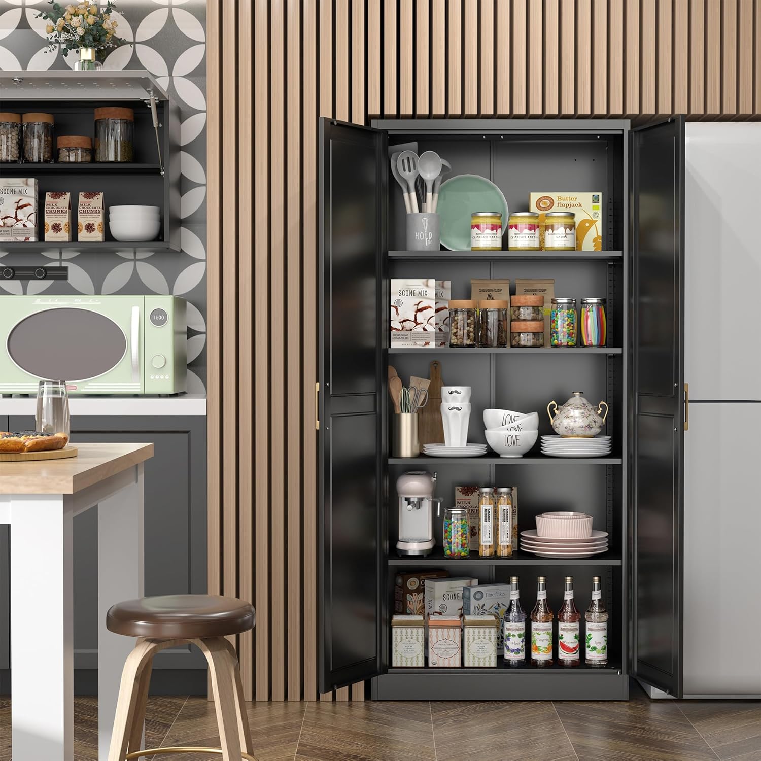 Thumbnail 6 de SteeLoong SL-MYXMSC 71-Inch Metal Pantry Cabinet with 4 Adjustable Shelves