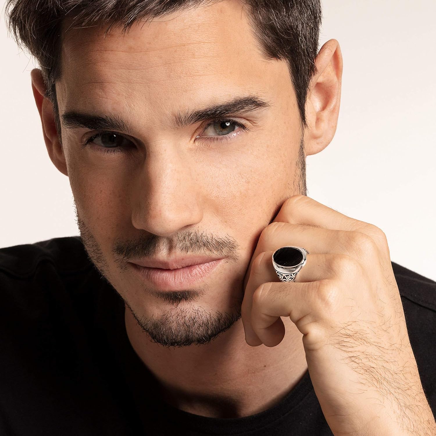Detalle 2 de Thomas Sabo Unisexe Homme Bague Argent Sterling 925 Noirci TR2242-698-11