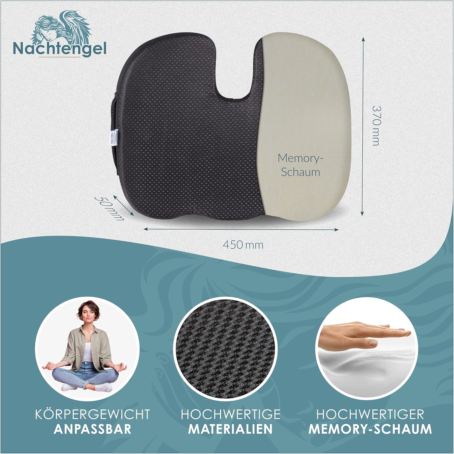 Thumbnail 4 de Nachtengel Orthopädisches Sitzkissen Memory Foam