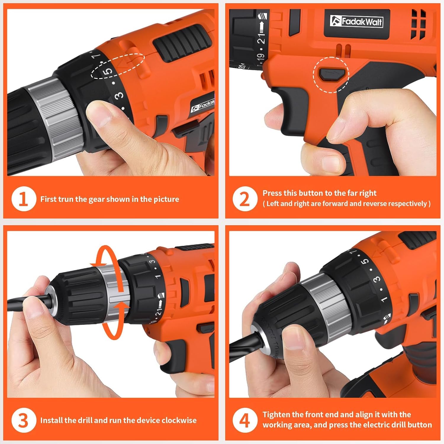 Thumbnail 3 de FADAKWALT 20V Cordless Drill Set