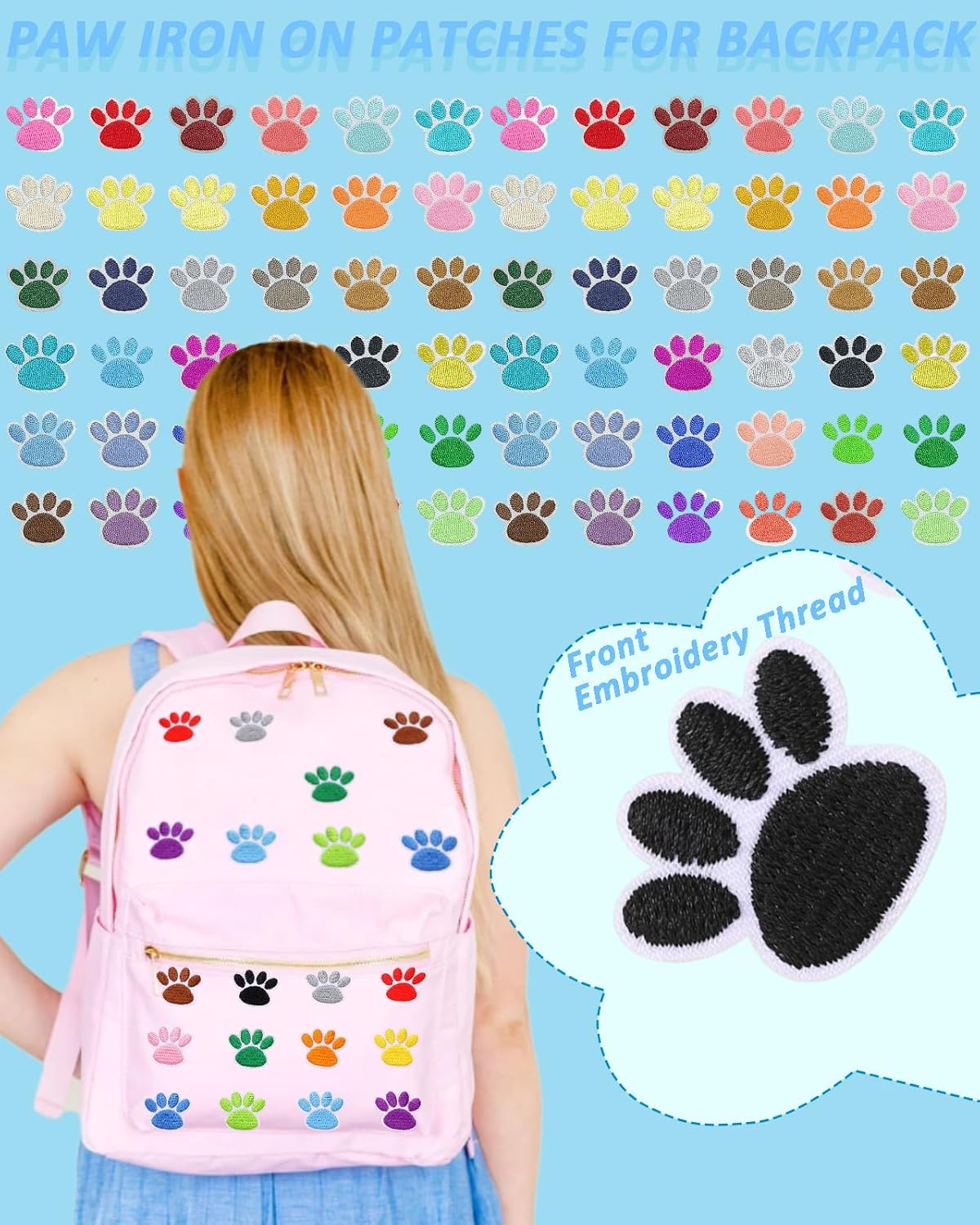 Detalle 2 de Embroidered Paw Patches, 36-Pack