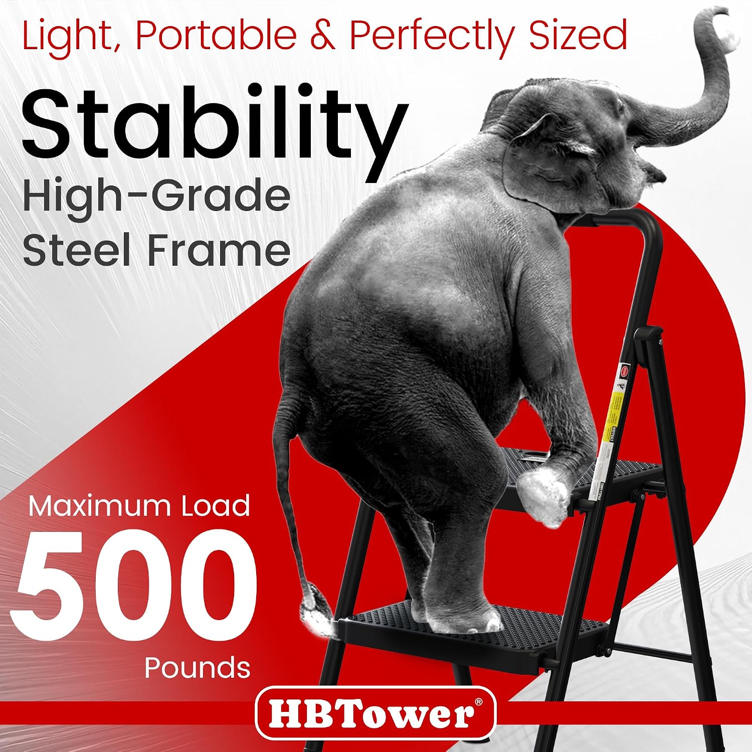 Thumbnail 2 de HBTower Step Ladder 2‑Step Folding Stool