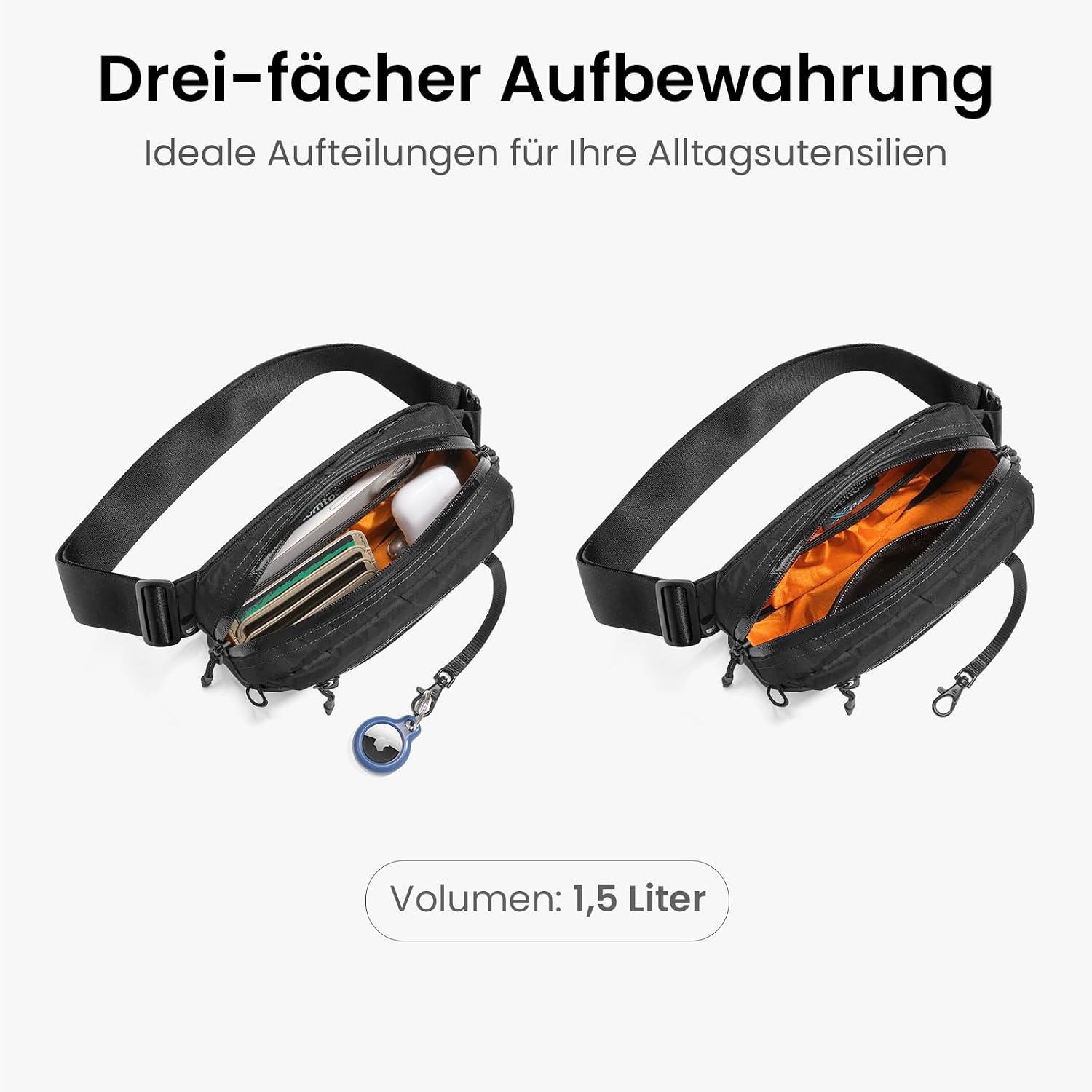 Detalle 2 de tomtoc X-Pac Bauchtasche 1,5 L