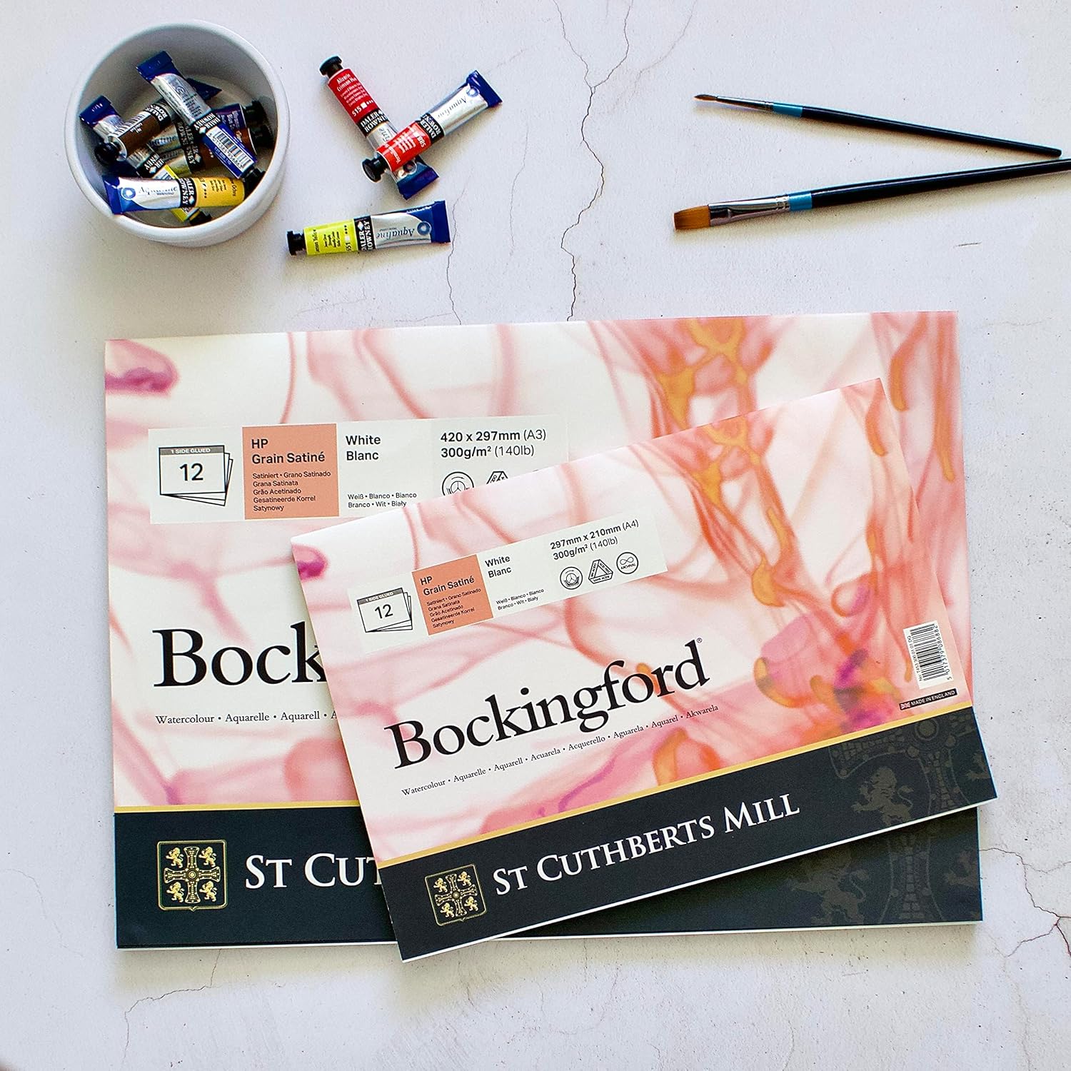 Thumbnail 2 de BOCKINGFORD ST Cuthberts blocco carta per acquerello A4, 12 fogli, 300 g/m², satinata