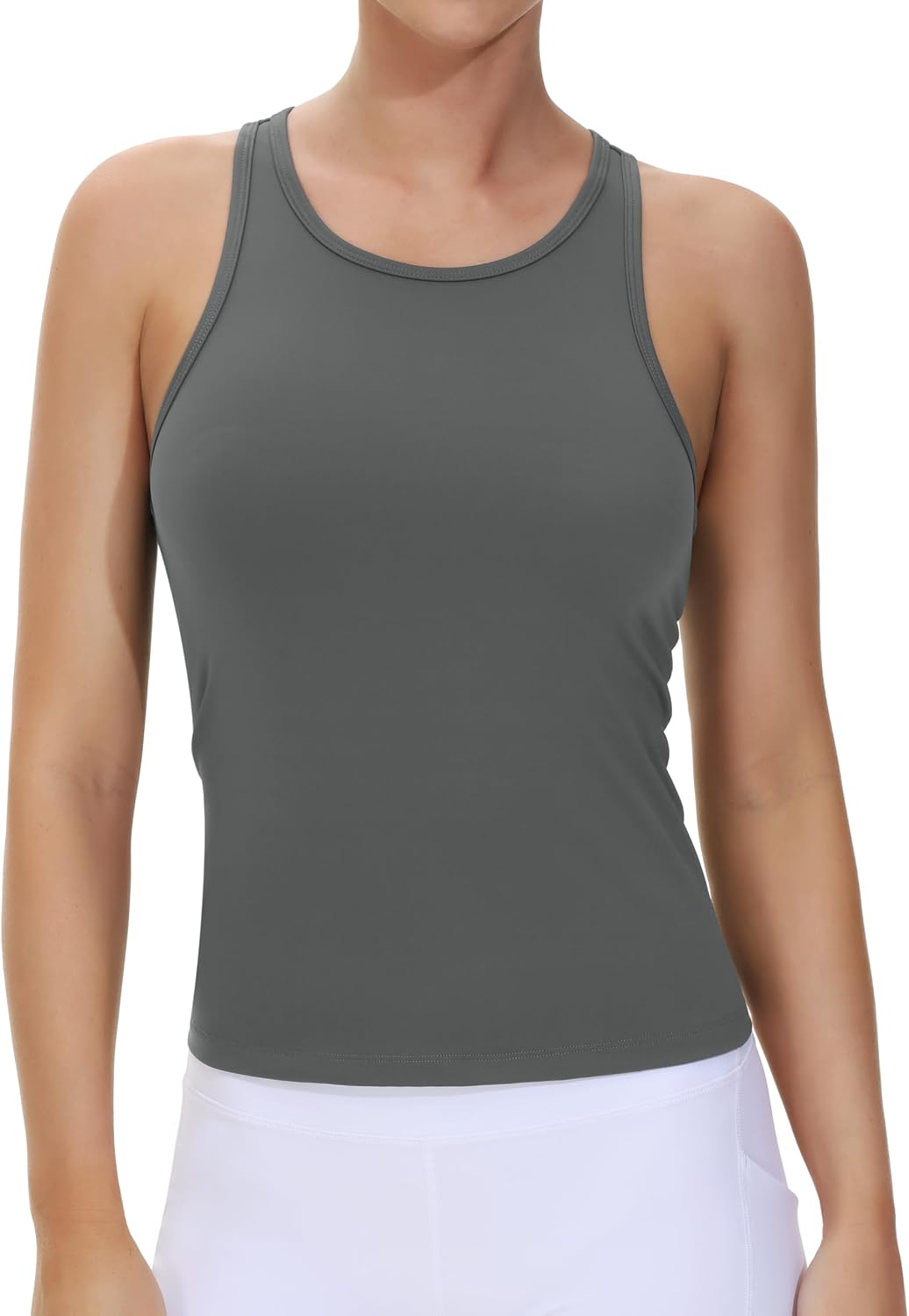 Detalle de THE GYM PEOPLE Débardeur dos nageur ajusté pour femme 🧘♀
