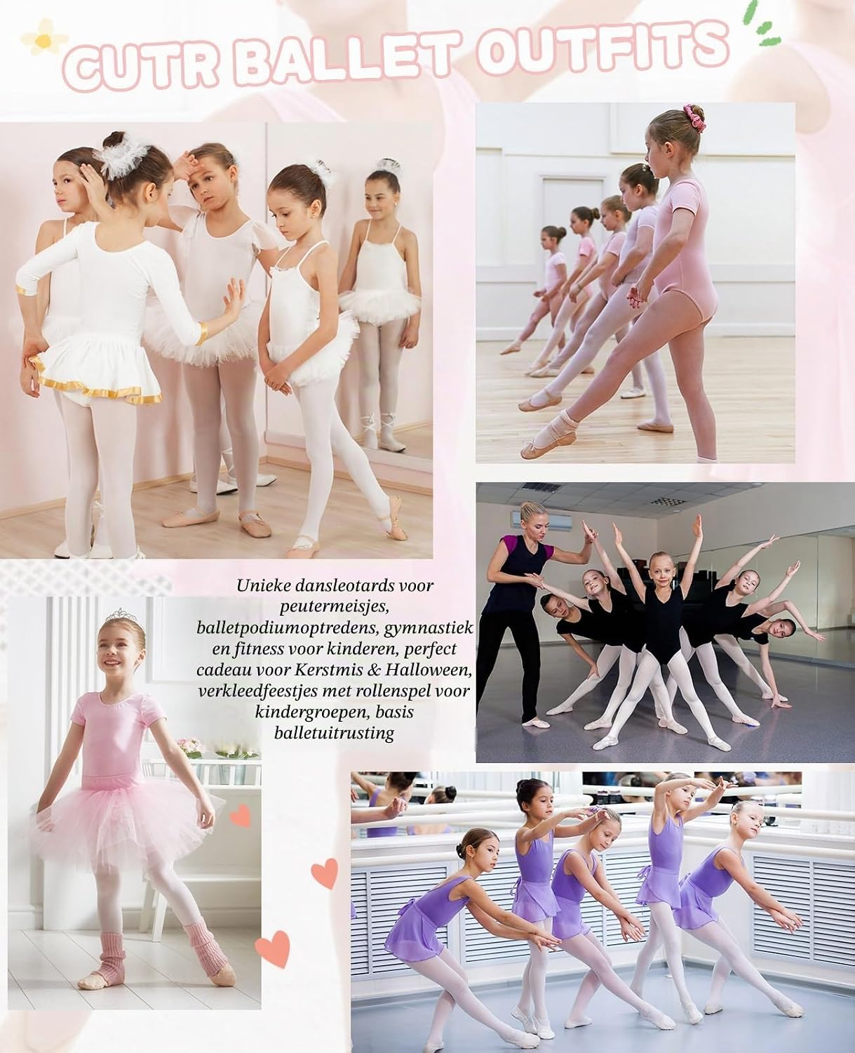 Thumbnail 6 de MYSSUCI 07T0125 balletjurk voor meisjes van katoen met korte mouwen