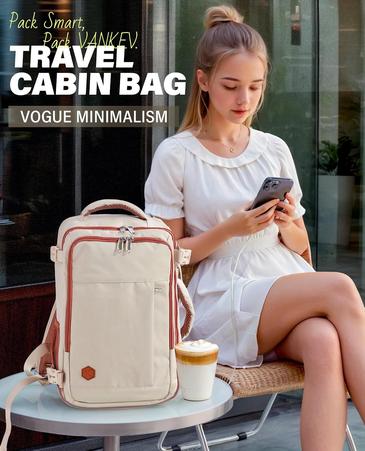 Detalle 2 de VANKEV Ryanair Cabin Bag 20L underseat travel backpack
