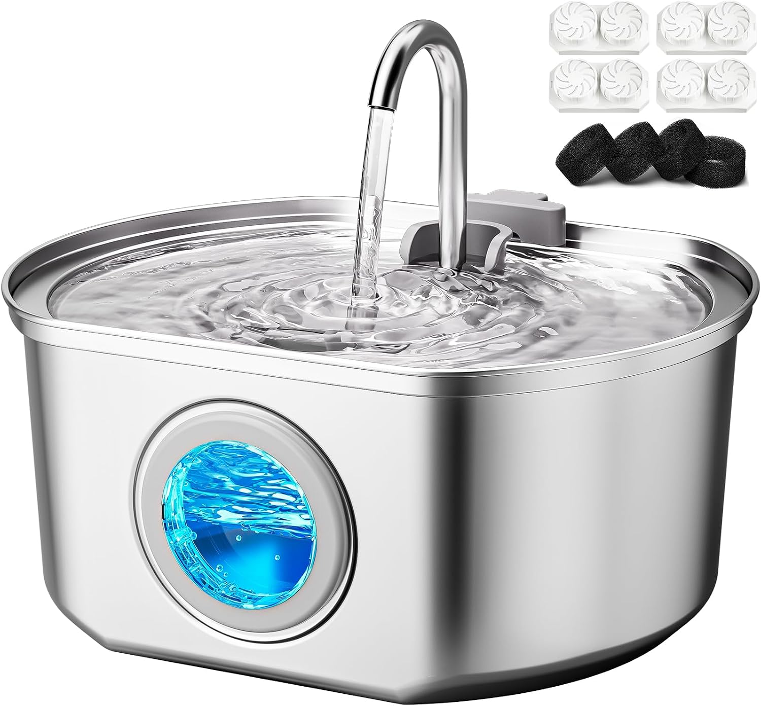 Detalle de Cat Water Fountain Stainless Steel 108 oz automatic pet fountain
