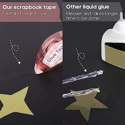 Detalle de Secopad Scrapbook Tape: 4-Pack Light-Colored Glue Tape for Crafts