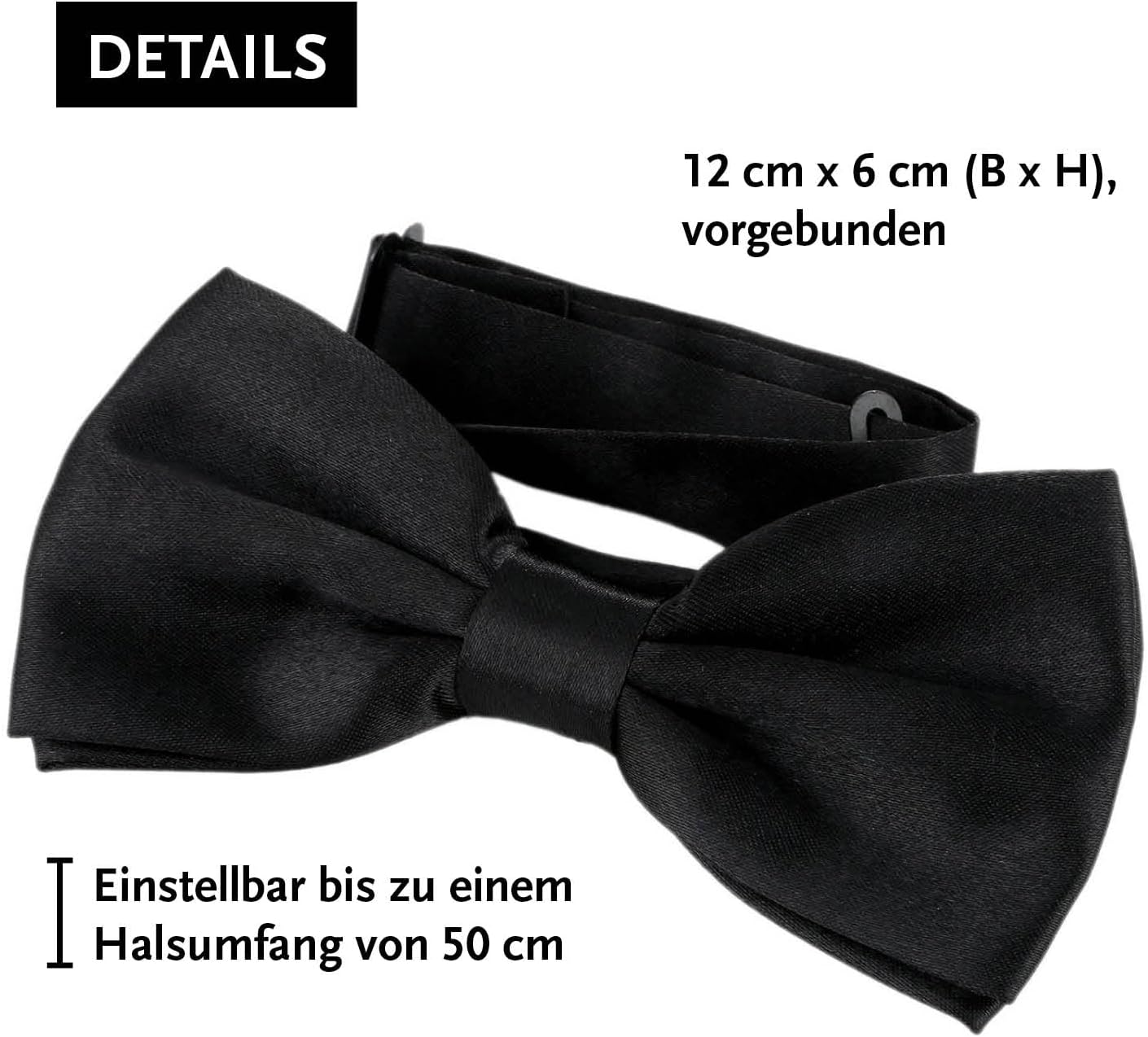 Detalle de DonDon Herren Hosenträger im Y-Format 3,5 cm breit mit passender Fliege – 2er Set