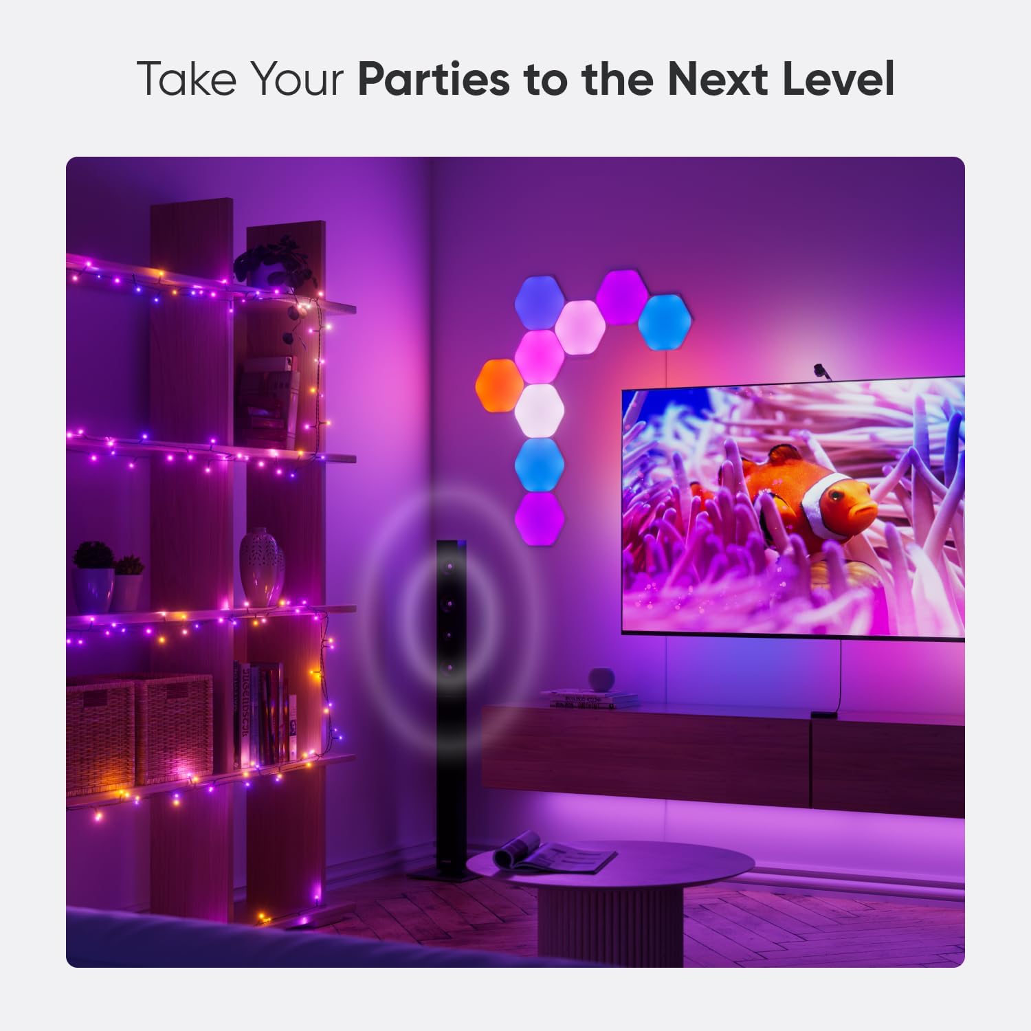 Detalle de Nanoleaf smart-lichtsnoer 24 m met 300 RGB-leds en wifi-bediening