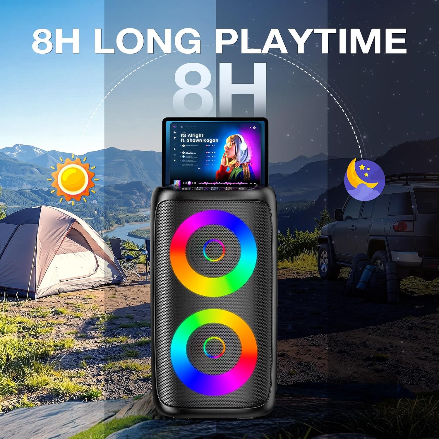 Thumbnail 3 de Dislocati Karaoke Machine 2 with 2 Wireless Microphones — 20W Bluetooth Speaker