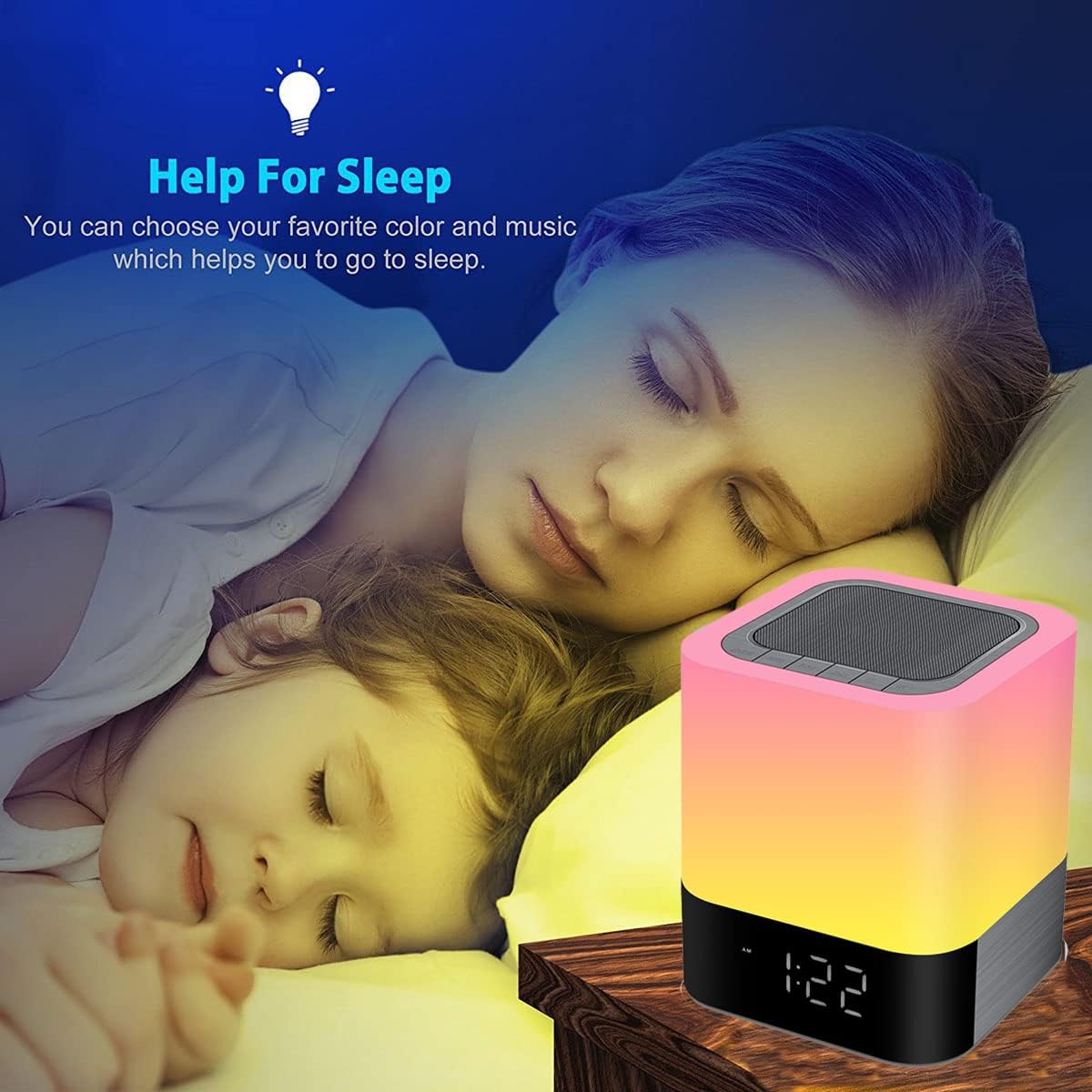 Thumbnail 4 de Bedside Lamp with Alarm Clock Bluetooth Speaker 5‑in‑1