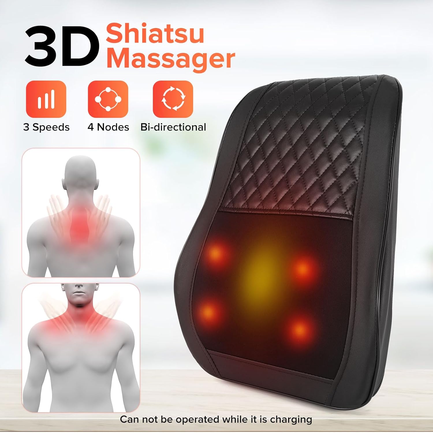 Detalle de Cordless Shiatsu Back and Neck Massager with Heat