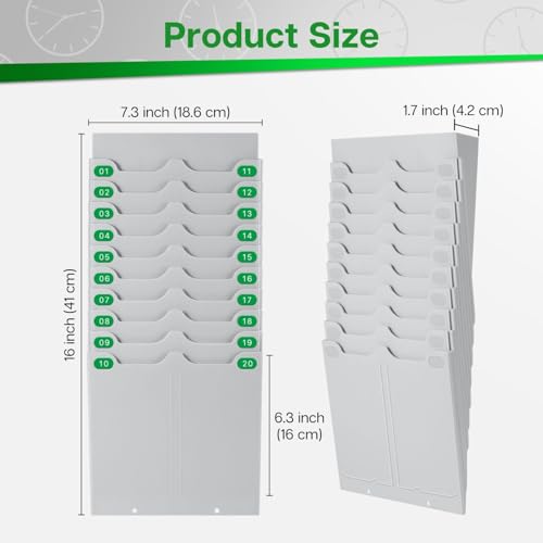 Detalle de Flexzion wall-mounted time card holder, 20-slot