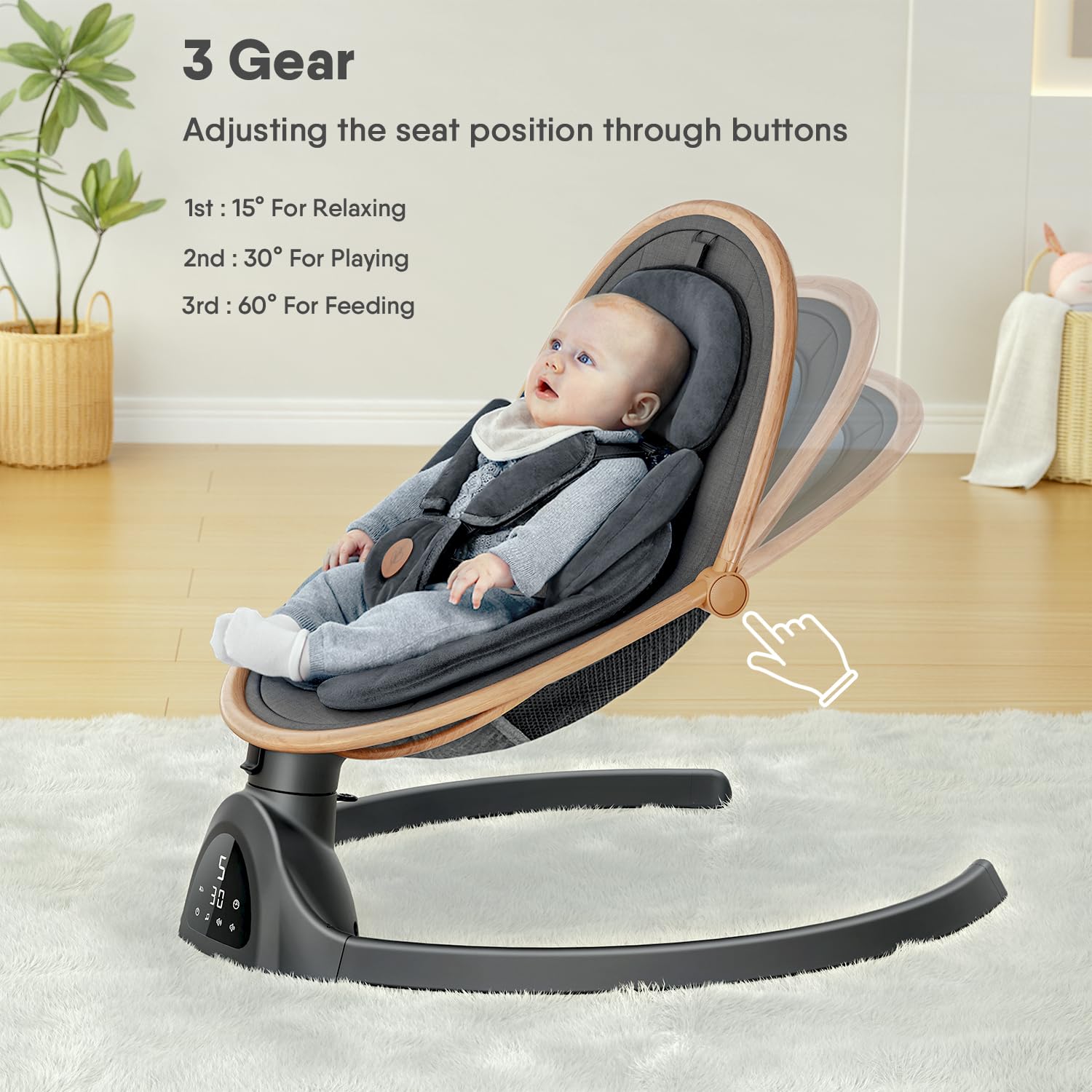 Detalle 2 de Fasonbaby Infant Swing with 3 Seat Positions