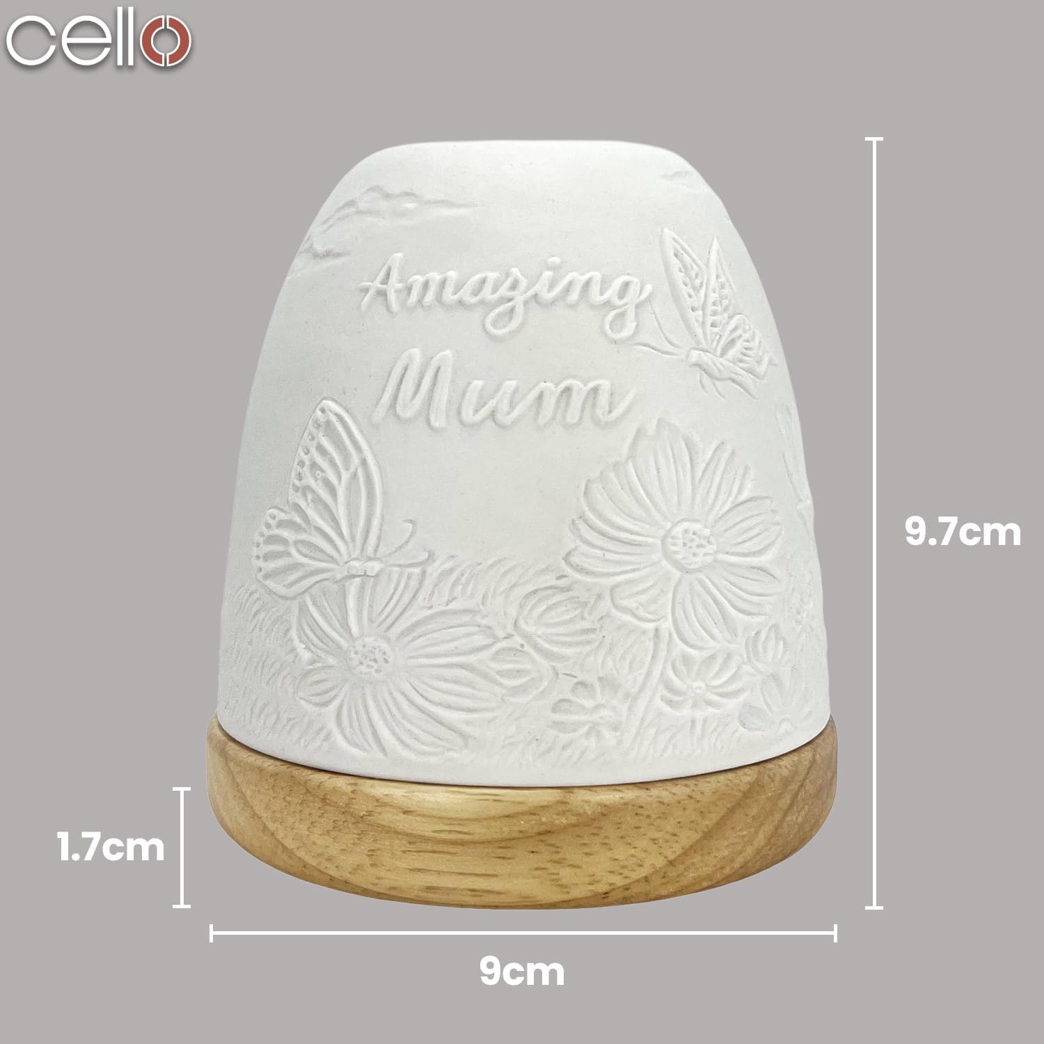 Thumbnail 1 de Cello Porcelain Tall Tealight Holder Dome (Teal) with 3D Projection for LED or Wax Candle