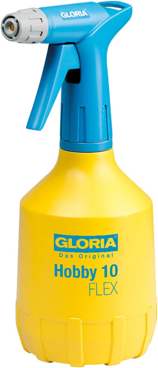 Gloria Handsprüher Hobby 10 Flex – 1 L Sprühflasche mit Doppelhub-Pumpe für 360° Sprühfunktion