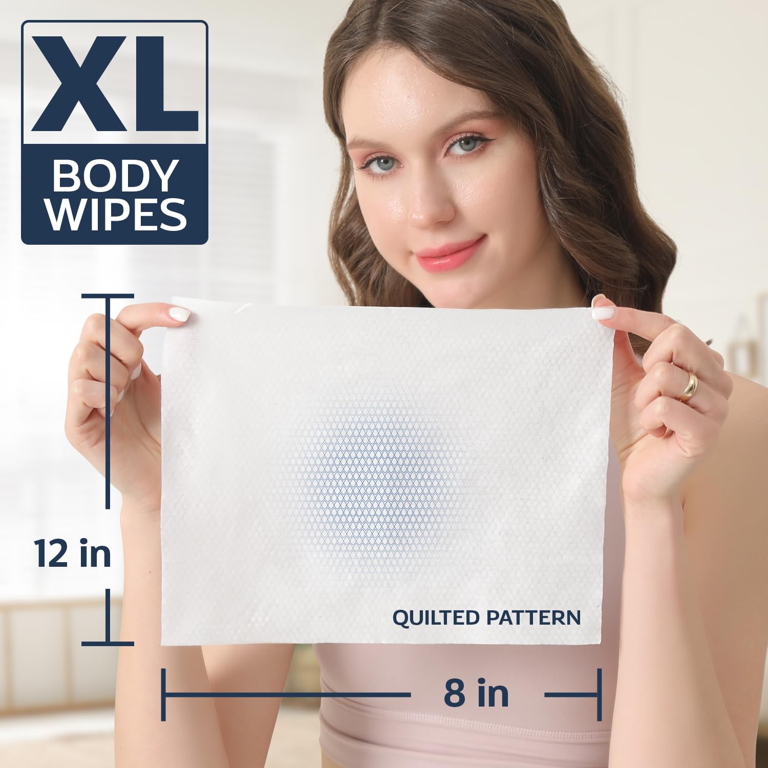 Detalle 2 de 60 XL Shower Wipes – Rinse-Free Body Wipes for Adults (6 Packs of 10) with Aloe & Vitamin E