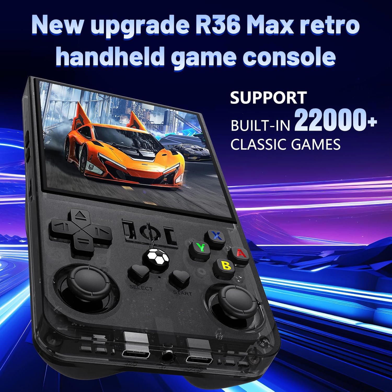 Thumbnail 1 de DVJQSN R36MAX Retro Handheld Game Console (64GB) — Open Source Linux, RK3326, 4.0" 720x720 IPS