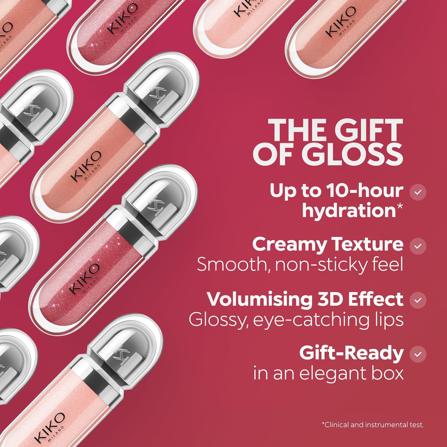 Thumbnail 6 de KIKO Milano Glossy Lip Set met 3D Hydra Lip Gloss 06, 19 en 22