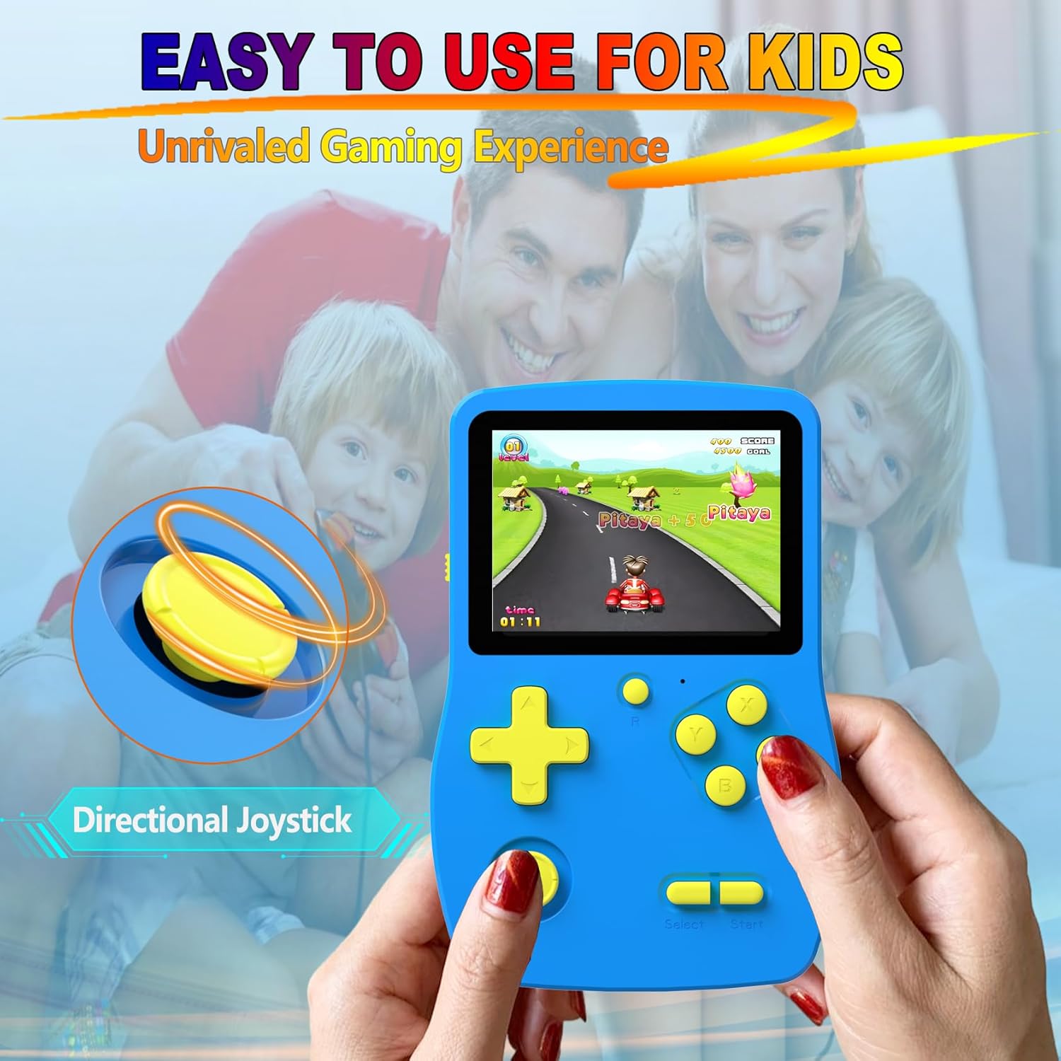Detalle 2 de Bornkid 32 Bit Handheld Game Console for Kids with 3.0" IPS Screen