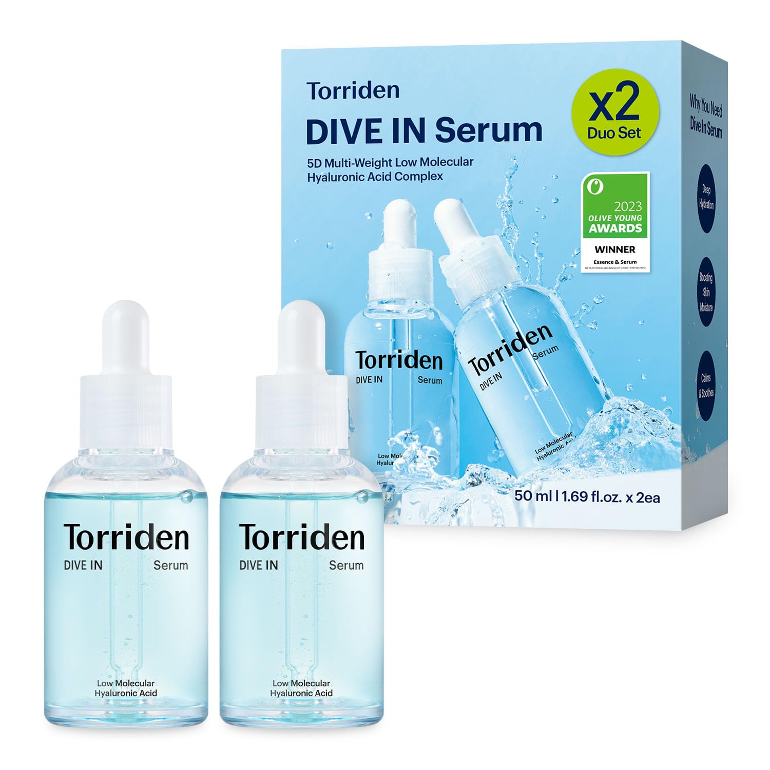 Detalle de Torriden DIVE IN Hyaluronic Acid Serum, 50 mL, 2-Pack