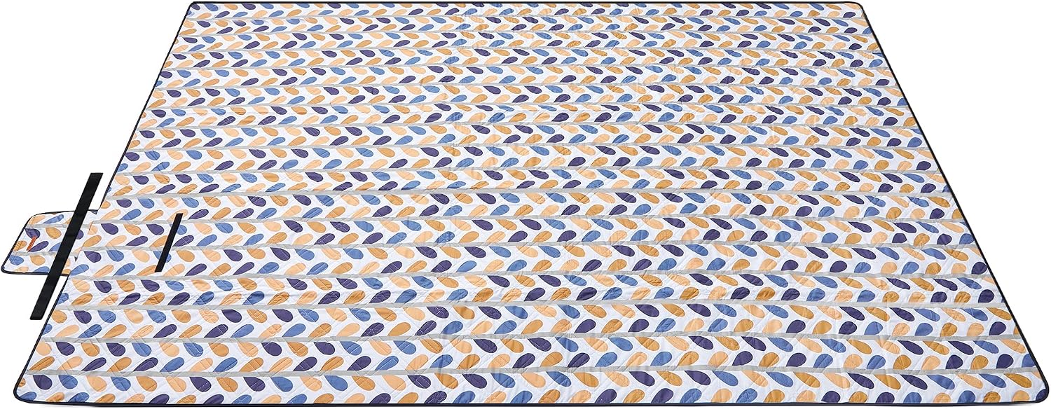 Detalle de SONGMICS Picnic Blanket 300 x 200 cm: Large, Waterproof, Foldable Leaf Pattern Mat