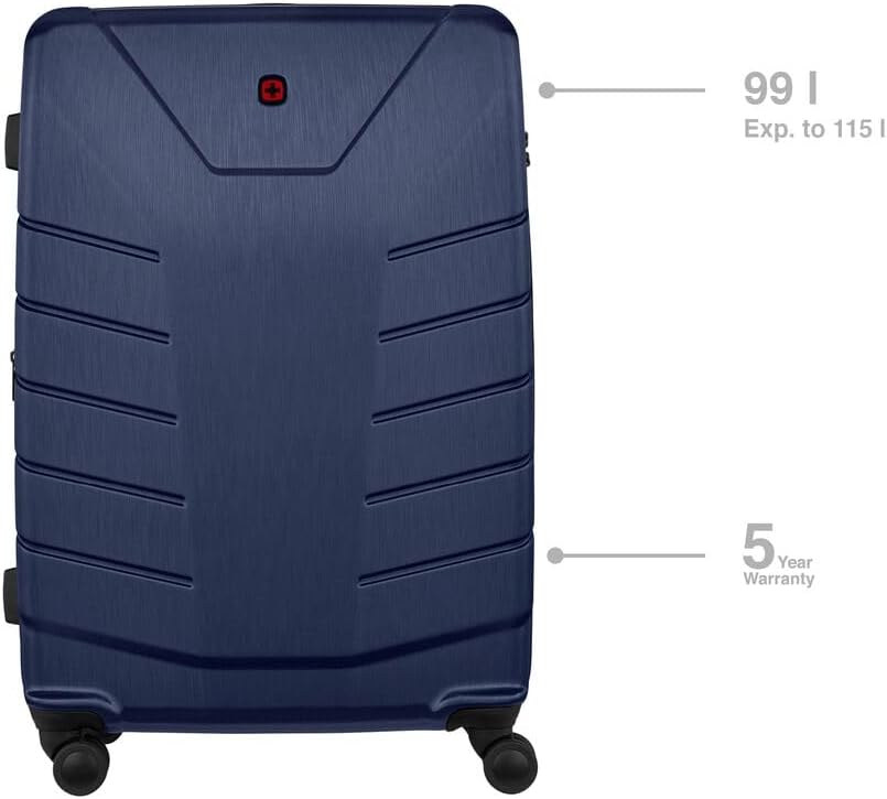 Detalle de WENGER Pegasus Large Hard-Shell Suitcase with 4 Wheels (610852) – Estate Blue, 99–115 L