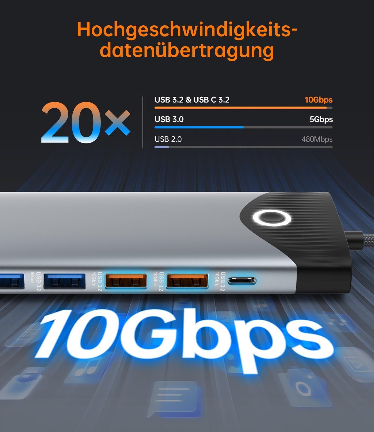 Thumbnail 4 de NOVOO 15‑in‑1 USB‑C Dockingstation mit 2× 4K@60Hz, 100W PD & Triple Display