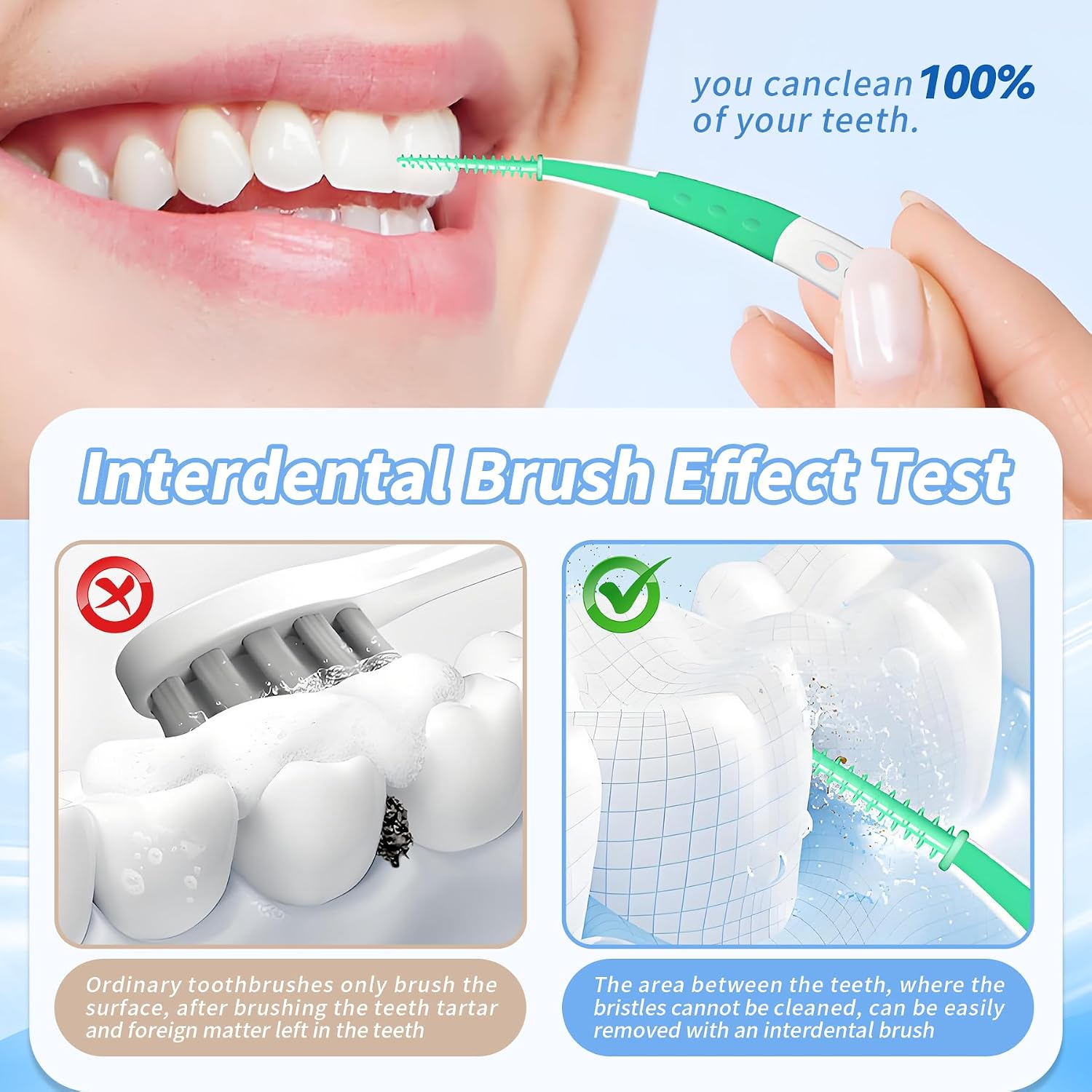 Detalle de 84 Pezzi Scovolini Dentali Curvi in Silicone – Pulizia Interdentale Delicata e Efficace per Casa, Viaggi e Ufficio