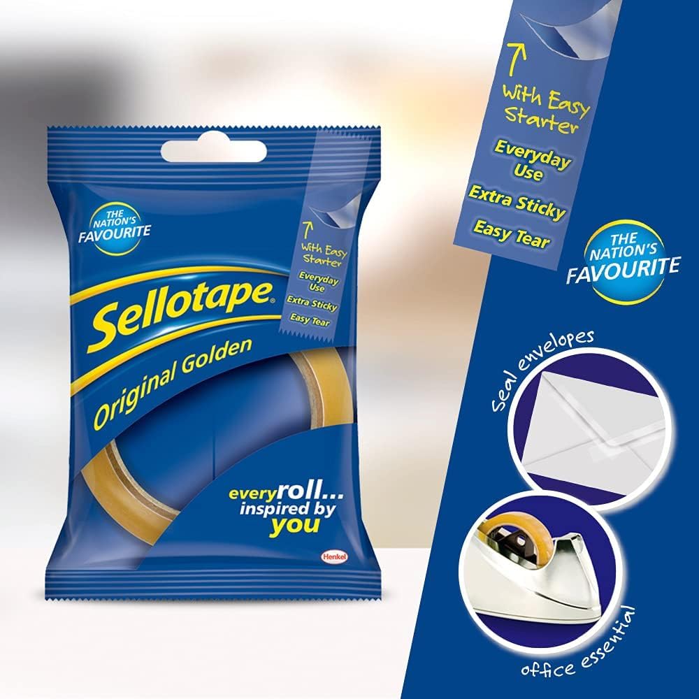 Thumbnail 1 de Sellotape Original Golden Multi-Purpose Clear Tape (24mm x 66m) — Pack of 6