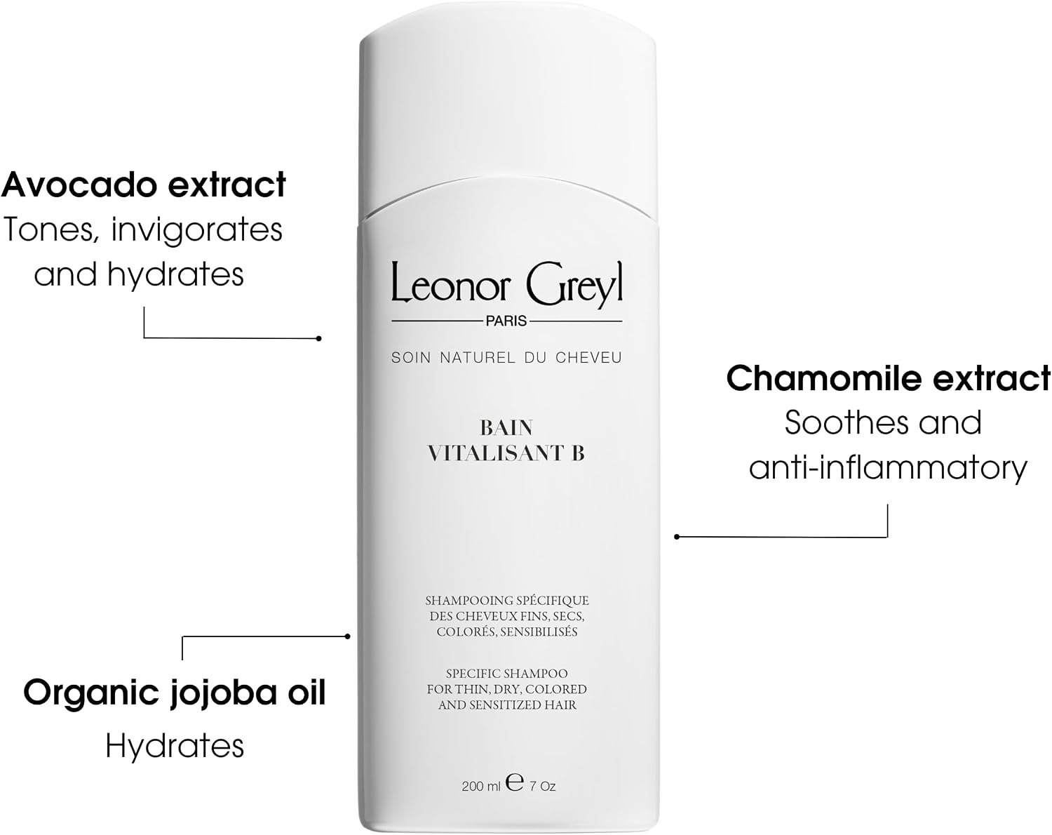 Detalle 1 de Leonor Greyl Bain Vitalisant B – Specific Shampoo for Fine, Dry, Colour-Treated Hair